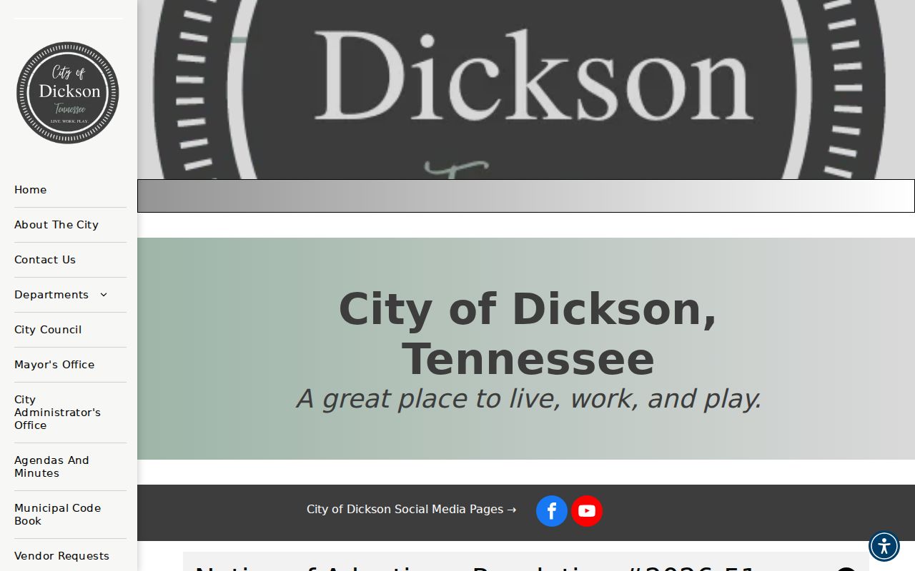 City of Dickson government gateway for Dickson criminal records