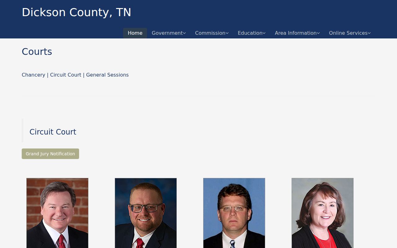 Dickson County criminal court case Circuit Court clerk page