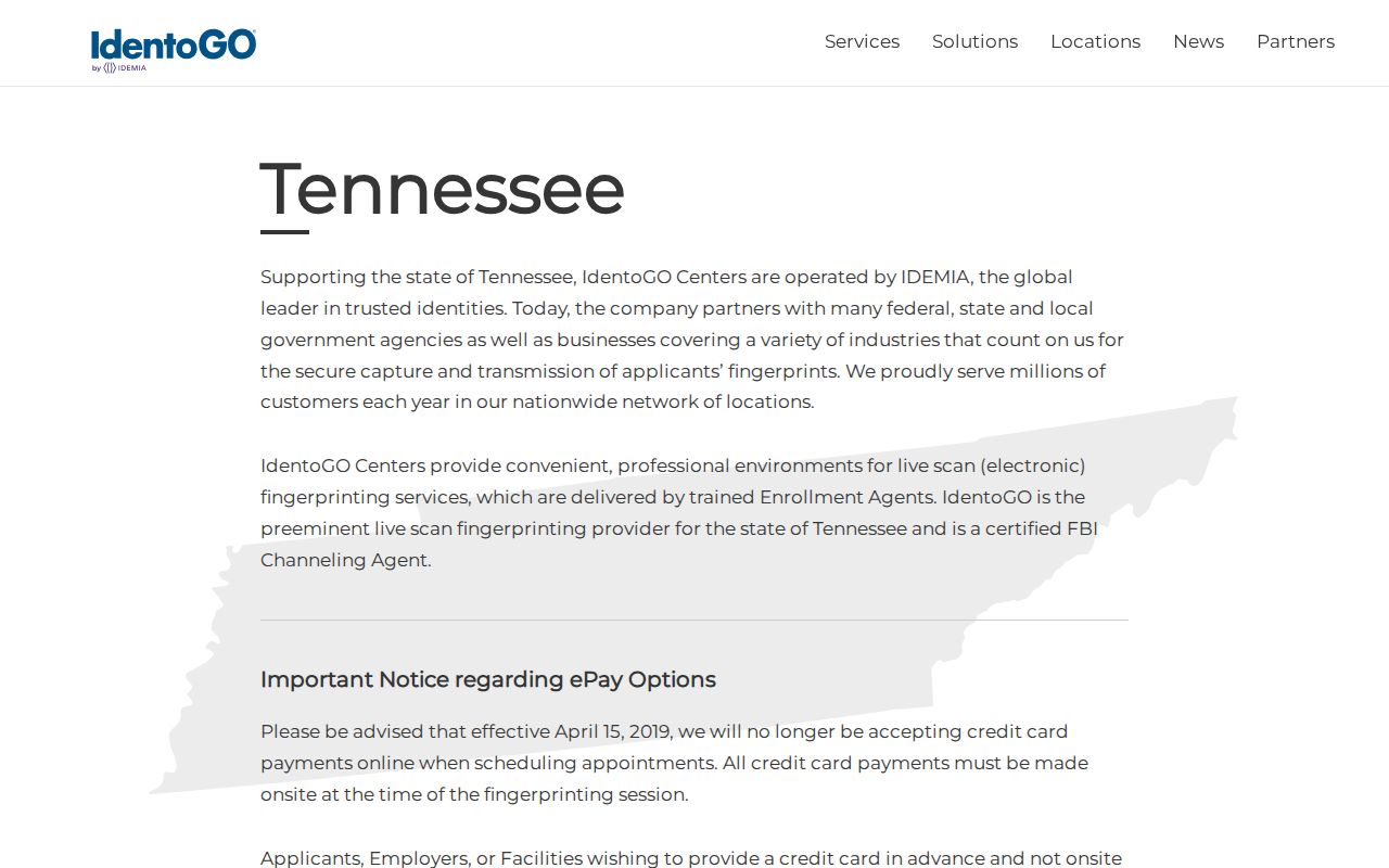 Dickson County criminal history Tennessee fingerprint appointments