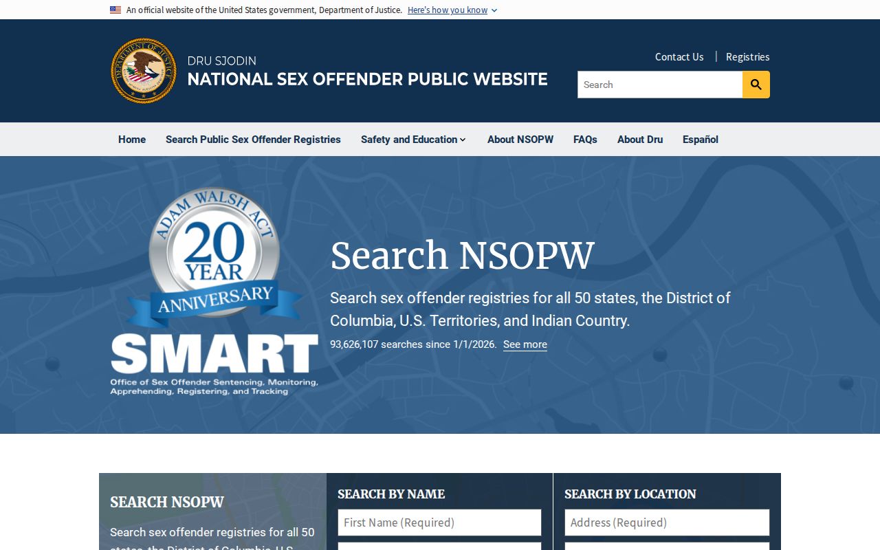 National sex offender registry search for Dickson County safety research