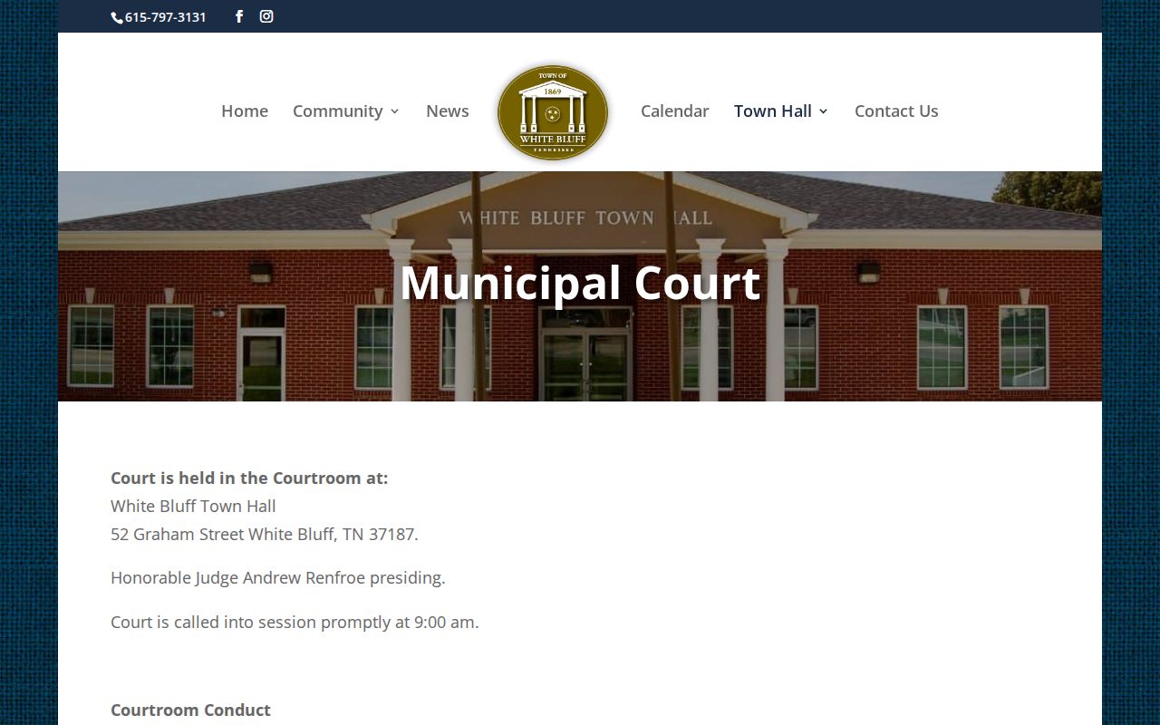 White Bluff Town Court source for White Bluff criminal records